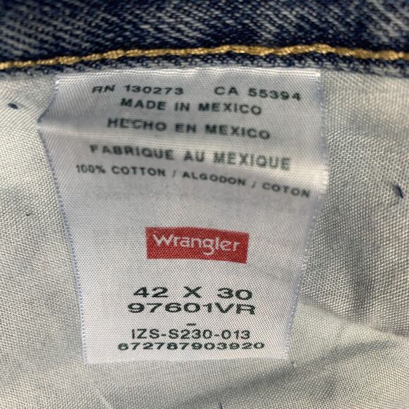 Wrangler Five Star Premium Jeans Mens 42x30 Blue Relaxed Fit Denim NWT - Picture 11 of 12